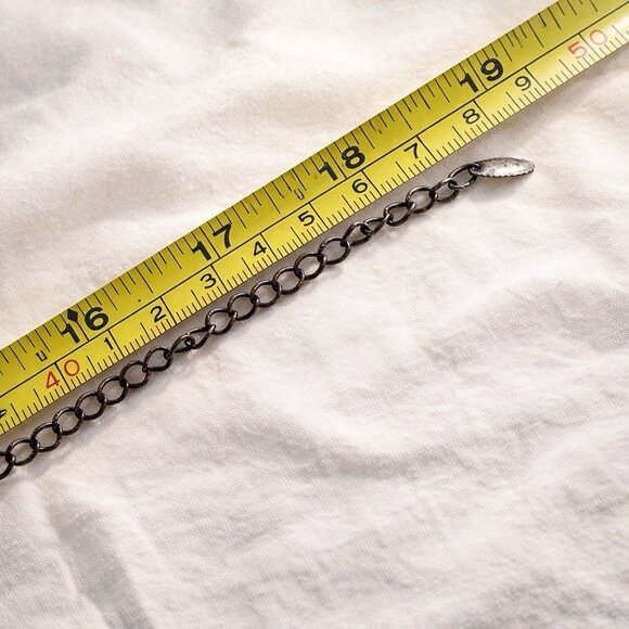 Vintage VCLM Floral Statement Necklace Rhinestone Flower Beaded 16" to 18" - Picture 8 of 9